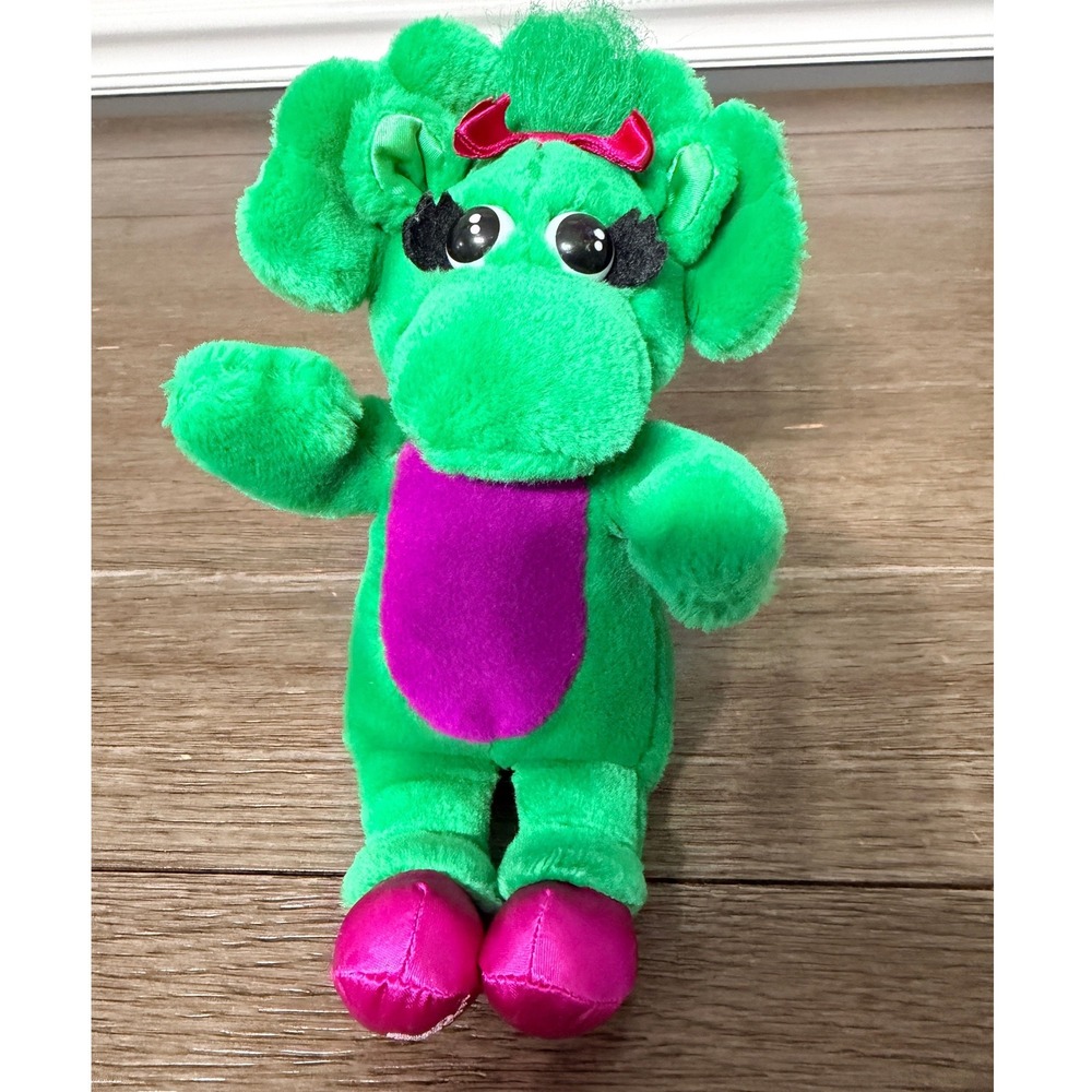 Vintage 1990's Lyons Group Barney & Friends Baby Bop Green Dinosaur‎ Plush
